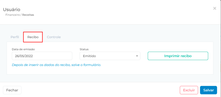 Emitir E Imprimir Um Recibo De Receita No M Dulo Financeiro Suporte